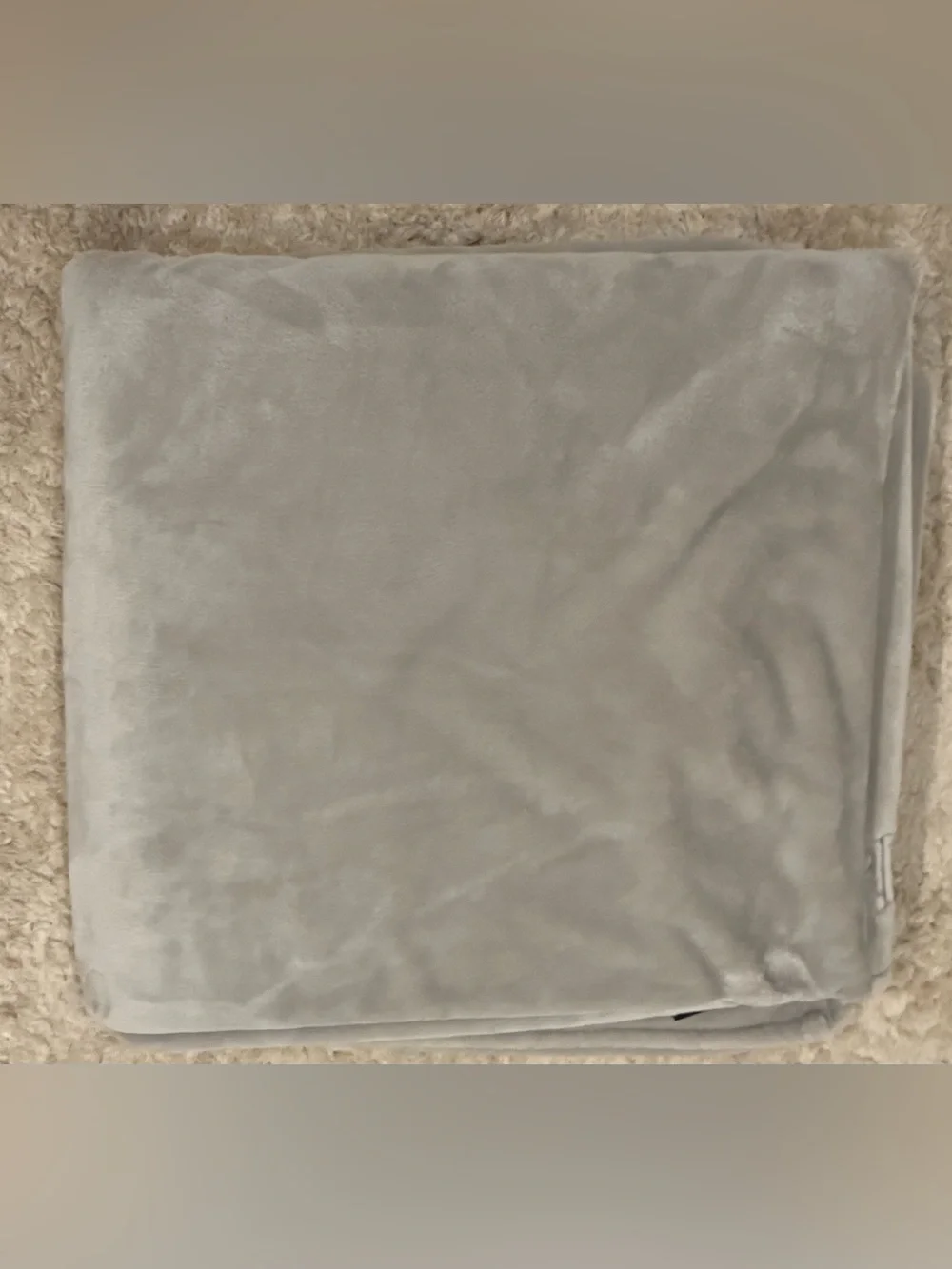 Ralph Lauren Light Grey Plush/Microfleece Blanket